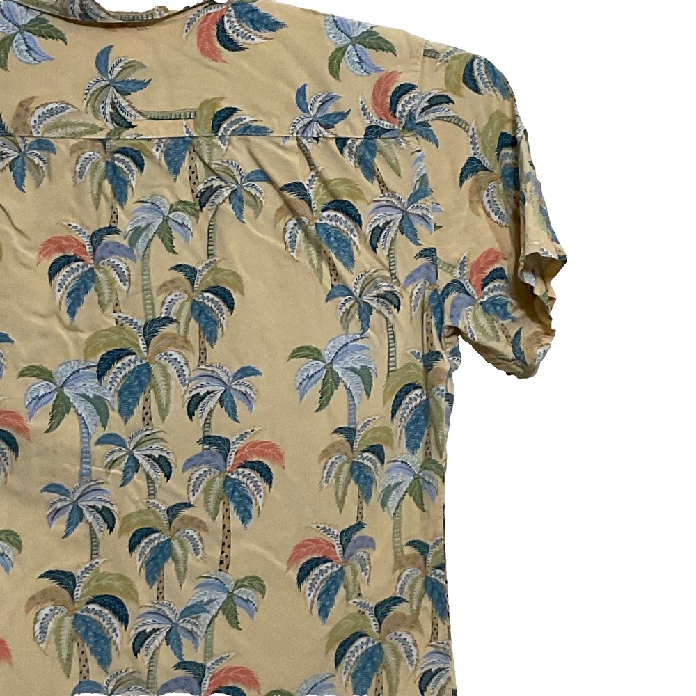 Tori Richard  men's shir Hawaiian palm tree print viscose beige   short-sleeve M - Picture 12 of 13